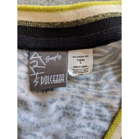 Dolcezza Safari Escape Art V-Neck 3/4 Sleeve Drawstring Hem Top Womens Size S - Picture 4 of 7